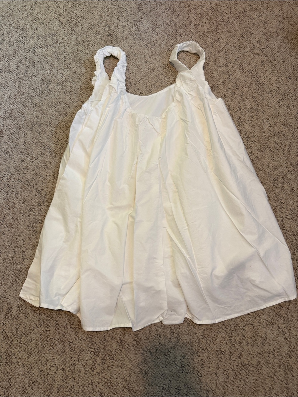 Missguided White Sleeveless Smocked Strap A-Line Dress